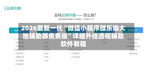 2026最新一代“微信小程序微乐锄大地辅助器免费版”详细外挂透视辅助软件教程-第3张图片