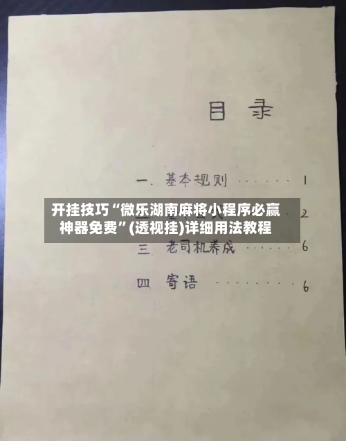 开挂技巧“微乐湖南麻将小程序必赢神器免费	”(透视挂)详细用法教程-第2张图片