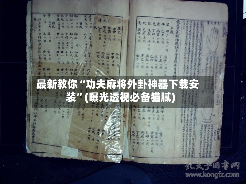 最新教你“功夫麻将外卦神器下载安装”(曝光透视必备猫腻)-第2张图片