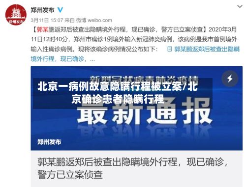 北京一病例故意隐瞒行程被立案/北京确诊患者隐瞒行程