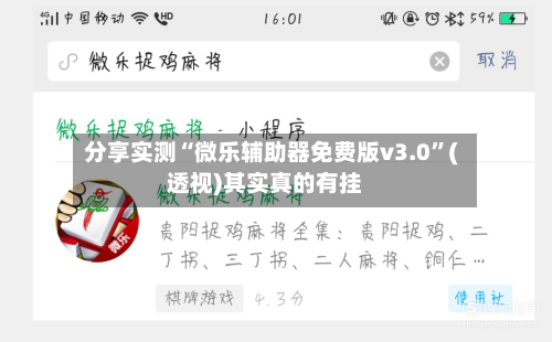 分享实测“微乐辅助器免费版v3.0”(透视)其实真的有挂-第2张图片