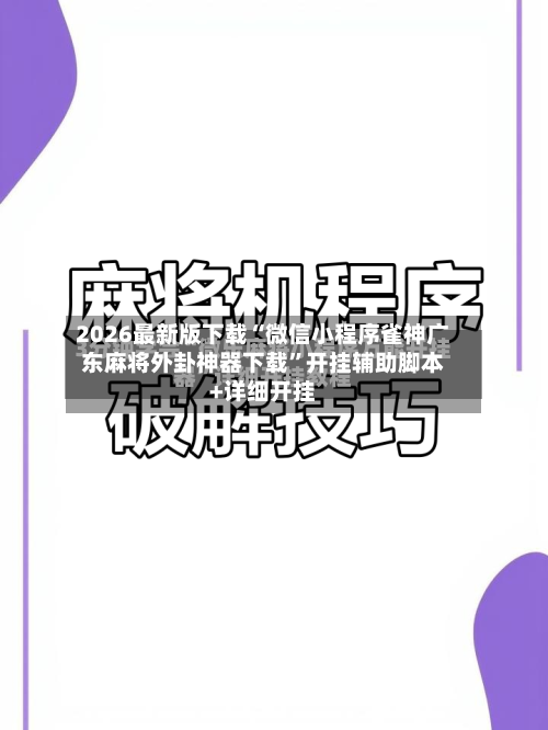 2026最新版下载“微信小程序雀神广东麻将外卦神器下载”开挂辅助脚本+详细开挂-第2张图片