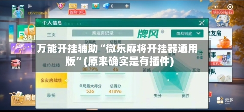 万能开挂辅助“微乐麻将开挂器通用版”(原来确实是有插件)-第2张图片