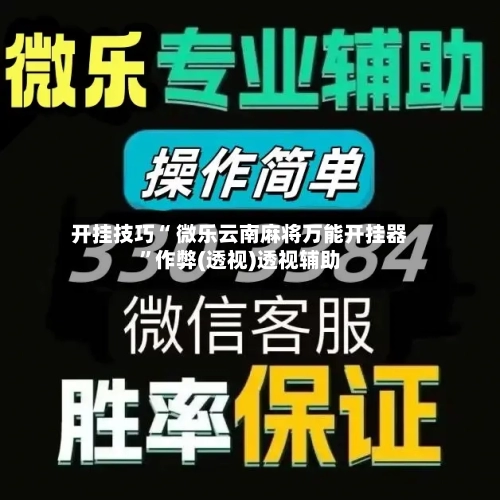 开挂技巧“ 微乐云南麻将万能开挂器”作弊(透视)透视辅助-第2张图片