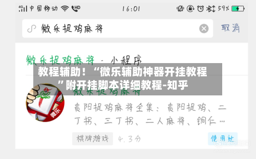 教程辅助！“微乐辅助神器开挂教程”附开挂脚本详细教程-知乎-第3张图片