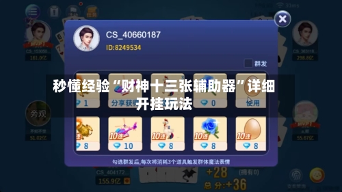 秒懂经验“财神十三张辅助器”详细开挂玩法-第2张图片