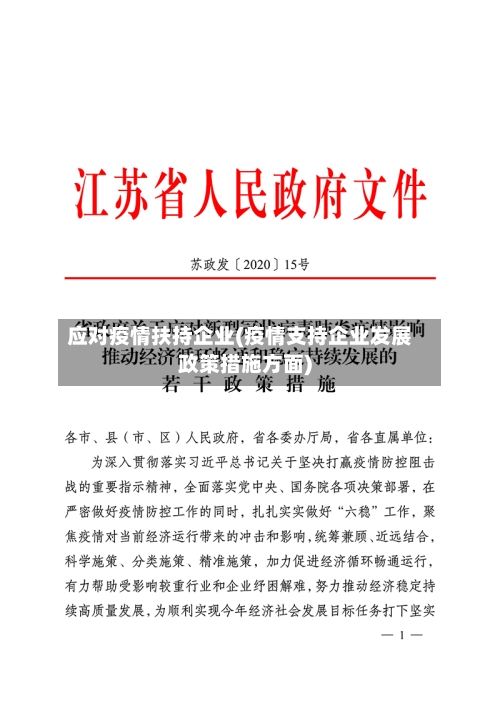 应对疫情扶持企业(疫情支持企业发展政策措施方面)