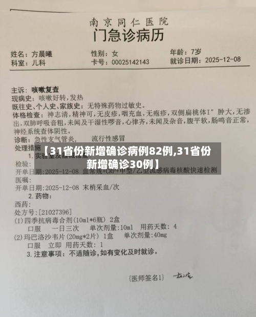 【31省份新增确诊病例82例,31省份新增确诊30例】