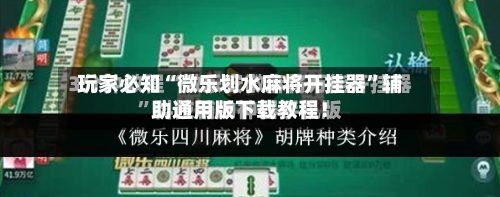 玩家必知“微乐划水麻将开挂器”辅助通用版下载教程！-第2张图片