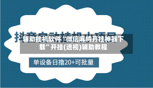 辅助挂机软件“微信麻将开挂神器下载	”开挂(透视)辅助教程-第3张图片