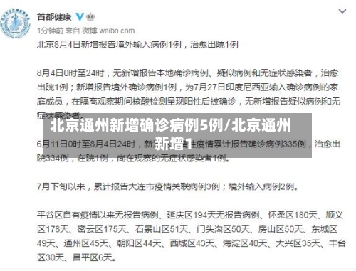 北京通州新增确诊病例5例/北京通州新增1-第2张图片