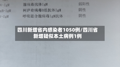 四川新增省内感染者1050例/四川省新增疑似本土病例1例