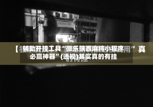 辅助开挂工具“微乐陕西麻将小程序必赢神器”(透视)其实真的有挂