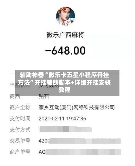 辅助神器“微乐卡五星小程序开挂方法”开挂辅助脚本+详细开挂安装教程-第2张图片