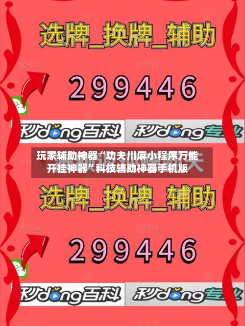 玩家辅助神器“功夫川麻小程序万能开挂神器	”科技辅助神器手机版-第3张图片