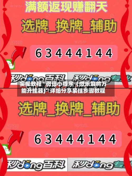 实操教程“微信小程序（微乐麻将万能开挂器)”详细分享装挂步骤教程-第2张图片