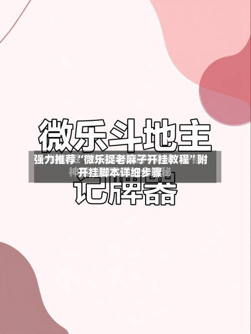 强力推荐“微乐捉老麻子开挂教程”附开挂脚本详细步骤-第2张图片