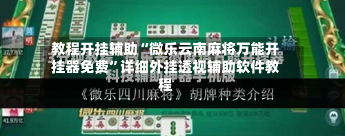 教程开挂辅助“微乐云南麻将万能开挂器免费”详细外挂透视辅助软件教程-第3张图片