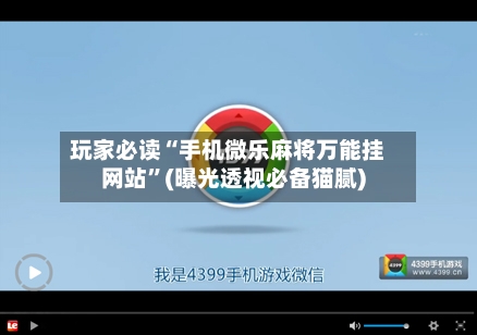 玩家必读“手机微乐麻将万能挂网站”(曝光透视必备猫腻)-第2张图片