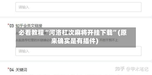 必看教程“河洛杠次麻将开挂下载”(原来确实是有插件)-第2张图片