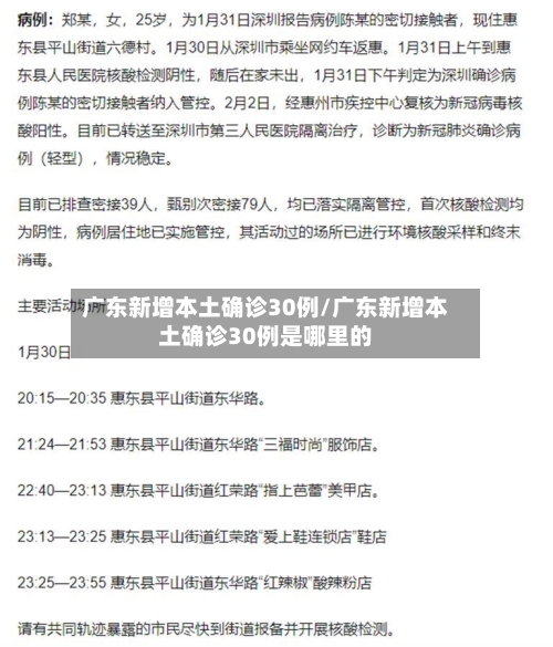 广东新增本土确诊30例/广东新增本土确诊30例是哪里的
