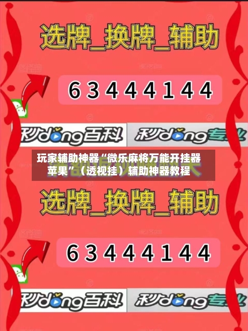 玩家辅助神器“微乐麻将万能开挂器苹果”（透视挂）辅助神器教程-第3张图片