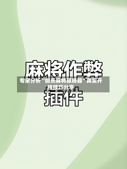 专家分析“微乐麻将算牌器”真实开挂技巧分享-第2张图片