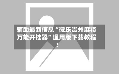 辅助最新信息“微乐贵州麻将万能开挂器”通用版下载教程！-第3张图片