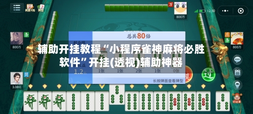 辅助开挂教程“小程序雀神麻将必胜软件”开挂(透视)辅助神器-第3张图片
