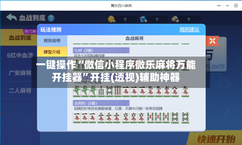 一键操作“微信小程序微乐麻将万能开挂器”开挂(透视)辅助神器-第3张图片