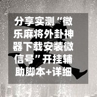 分享实测“微乐麻将外卦神器下载安装微信号”开挂辅助脚本+详细开挂安装教程