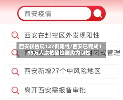 西安核检现127例阳性/西安已完成185万人次核酸检测均为阴性