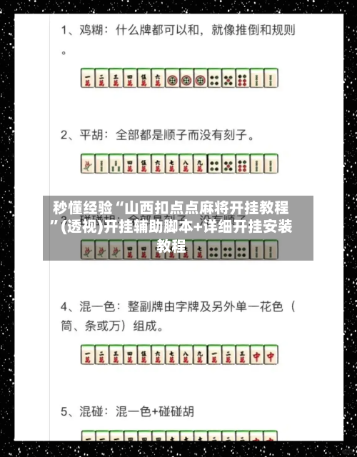 秒懂经验“山西扣点点麻将开挂教程”(透视)开挂辅助脚本+详细开挂安装教程-第2张图片