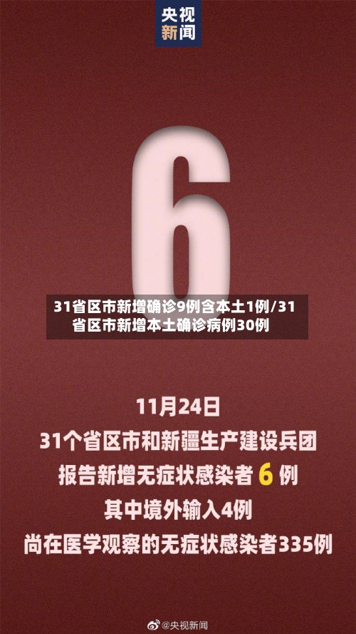 31省区市新增确诊9例含本土1例/31省区市新增本土确诊病例30例