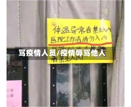 骂疫情人员/疫情辱骂他人