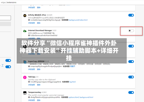 软件分享“微信小程序雀神插件外卦神器下载安装	”开挂辅助脚本+详细开挂-第2张图片