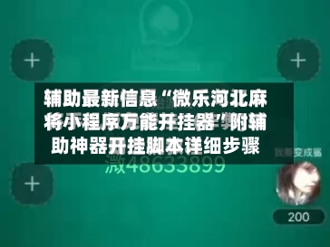 辅助最新信息“微乐河北麻将小程序万能开挂器”附辅助神器开挂脚本详细步骤-第2张图片