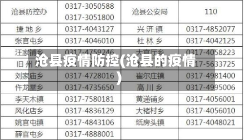 沧县疫情防控(沧县的疫情)-第2张图片