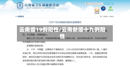 云南增19例阳性/云南新增十九例阳性-第2张图片